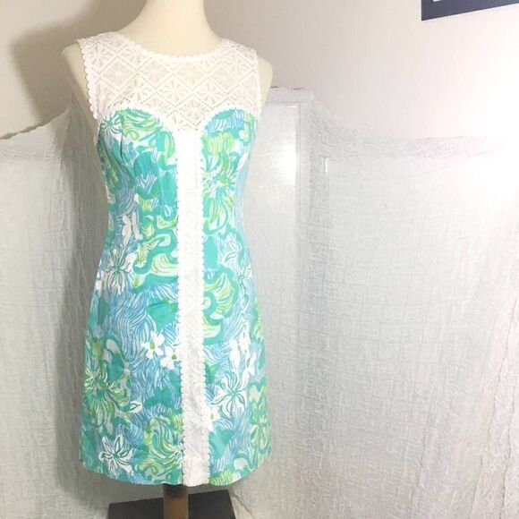 Lilly Pulitzer Sofia Lace Shift Dress Size 2 - Picture 2 of 7